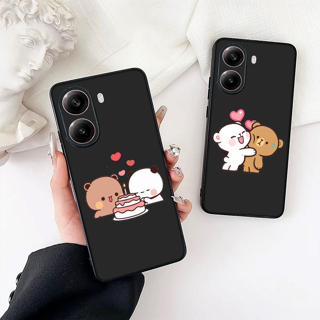 B-Bubus D-Dudus Cute Panda Bear Phone Case for Samsung Galaxy S22 S21 S20 FE Ultra Plus A35 A36 A37 A33 A34 A04 A71 Soft Cover