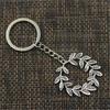 Fashion Olive Branch Wreath 41x36mm Pendant 30mm Key Ring Chain Bronze   Men Car Gift Souvenirs Keychain