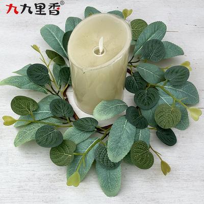 American Spring Simulation Wreath Candle Wreath Eucalyptus Wreath Eucalyptus Leaf Wreath Dining Table Candlestick Wreath