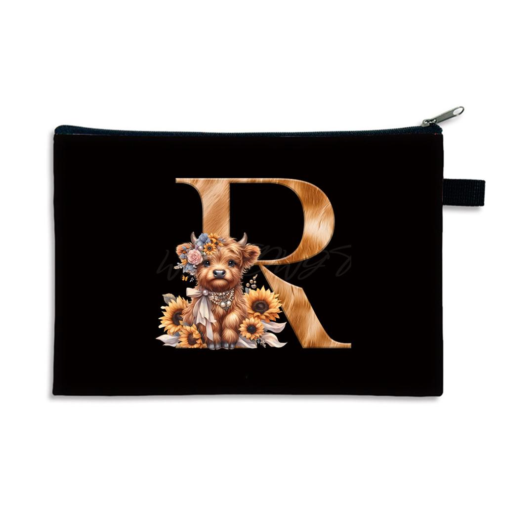 26 letter print size change bag Oxford cloth zipper storage bag Student portable pencil case