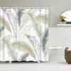 Green Leaves Plant Palm Leaf Pattern Bath Curtain Waterproof Fabric Shower Curtains 180X180Cm Bathtub Screen For Bathroom Decor