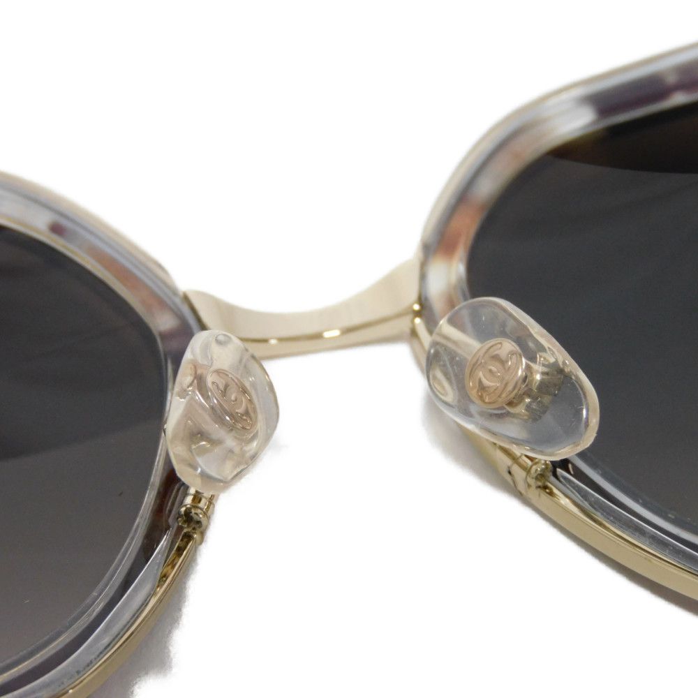 Used 10097 Fox Shape Eyewear 4209 c.463/S9 7968 Polarized Gradient Gold Logo Acetate Clear Havana Women's from Japan