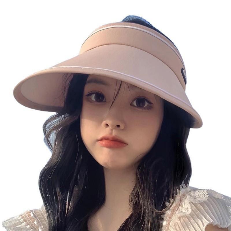 

Empty Summer Women Top Hat Large Eave Uv Resistant Sunshade Sun Protection Hat Pink