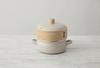 Fuji Enamel [Authentic] White Enamel Pot with Steamer, Steamer and Pot Compatible, Steamer and Pot Functions