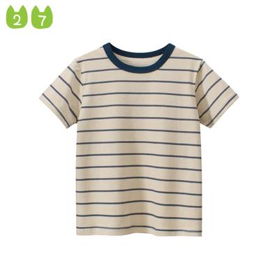 Kinder-T-Shirt, kurzärmelig, einfache Kinderkleidung, Sommer-Streifen-Kleidung