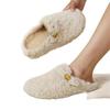Autumn and Winter New Warm and Velvet Lamb Wool Shoes Women's Fashion Outer Wear Thick-soled Bag Head Half Slippers