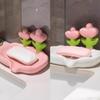 Punch-Free Cute Flower Soap Dish - Draining Holder for Washbasin and Dormitory