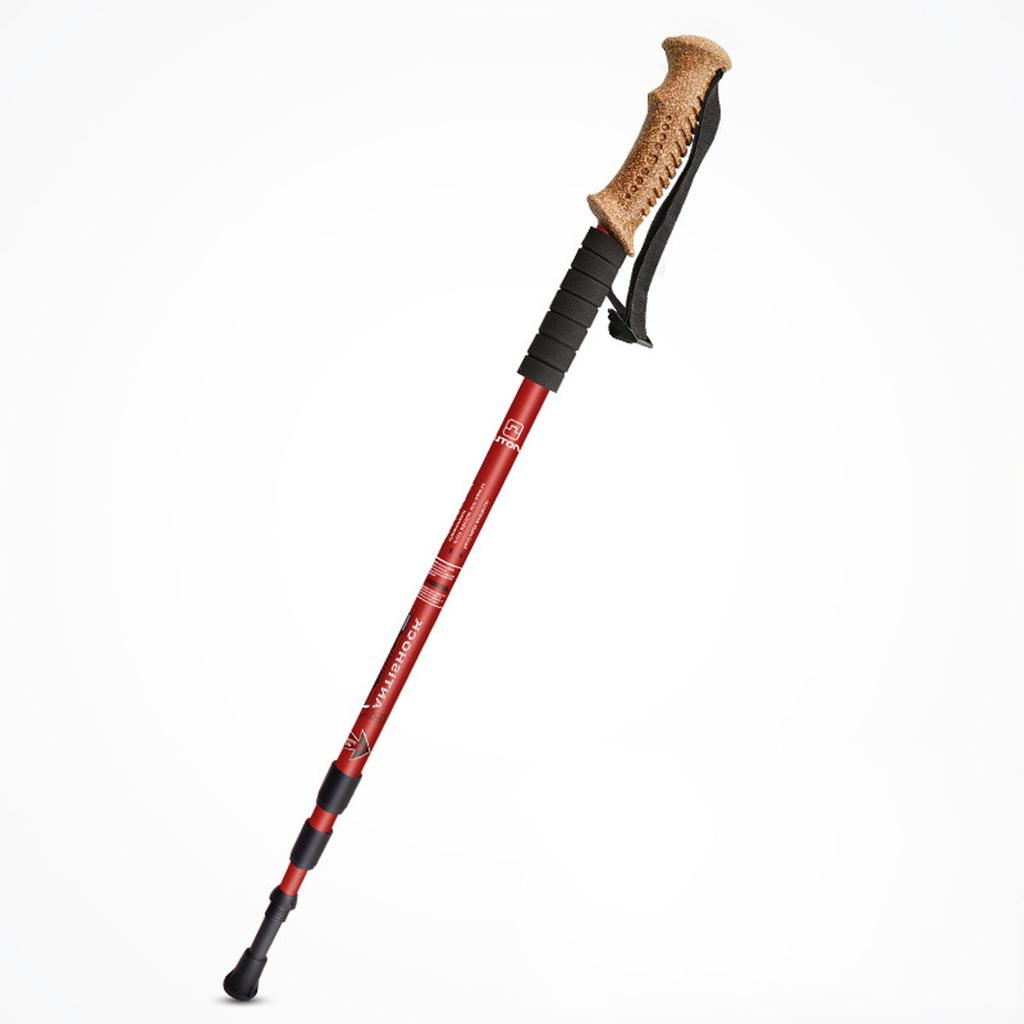 Outdoor Travel Trekking Cane with Straight Handle Aluminum Alloy Trekking Cane Easy To Stretch and Retract Hiking Cane
