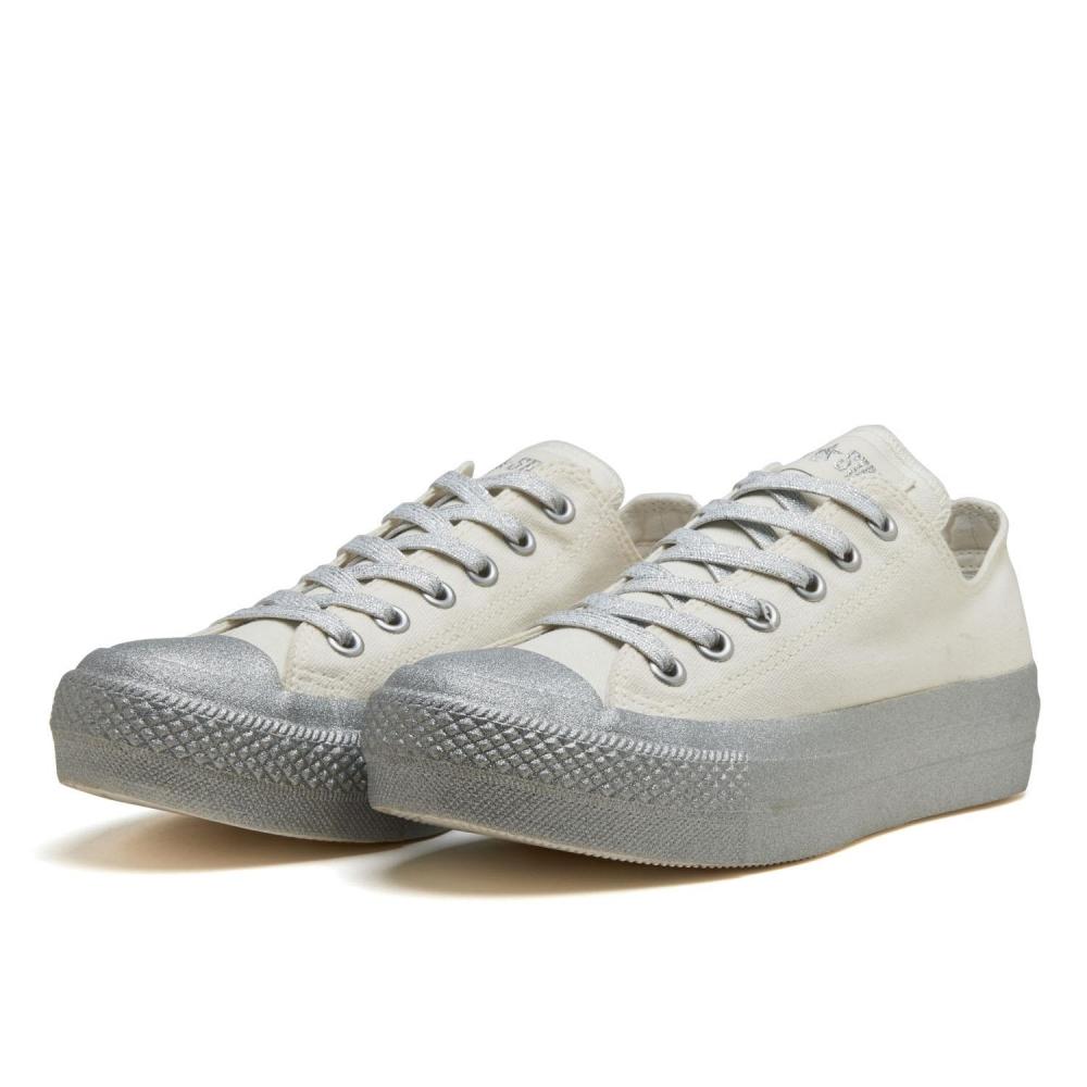 Converse All Star Plts Glitter Bottom Ox 31314220 White Silver