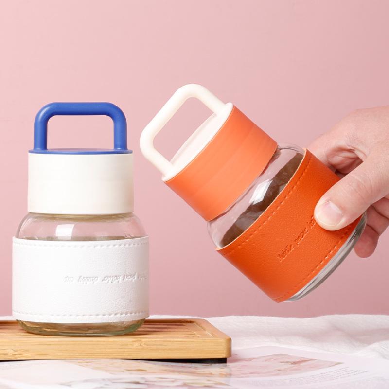 Girls' Portable Mini Glass Water Cup - Trendy and Simple Gift-Ready Design
