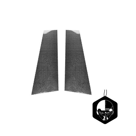 2Pcs Self-adhesive Carbon Fiber Car Window Moulding B Pillar Cover Trim for Mercedes-Benz