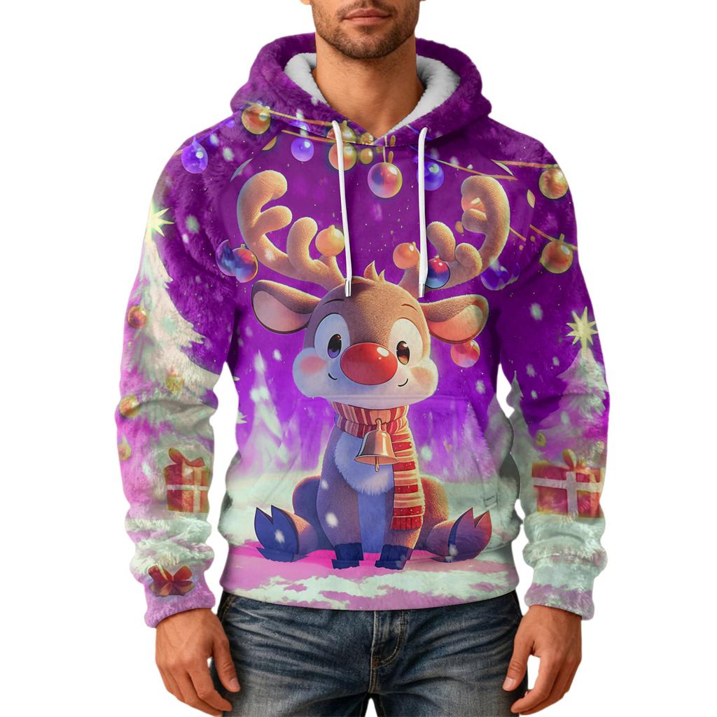 Herrenmode Freizeit Kapuzenpullover Kapuze Plüsch Lange Ärmel