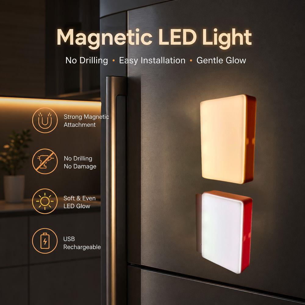 Blank Magnetic Fridge Sticker Light Round Square Fridge Decoration Magnets  Home Room