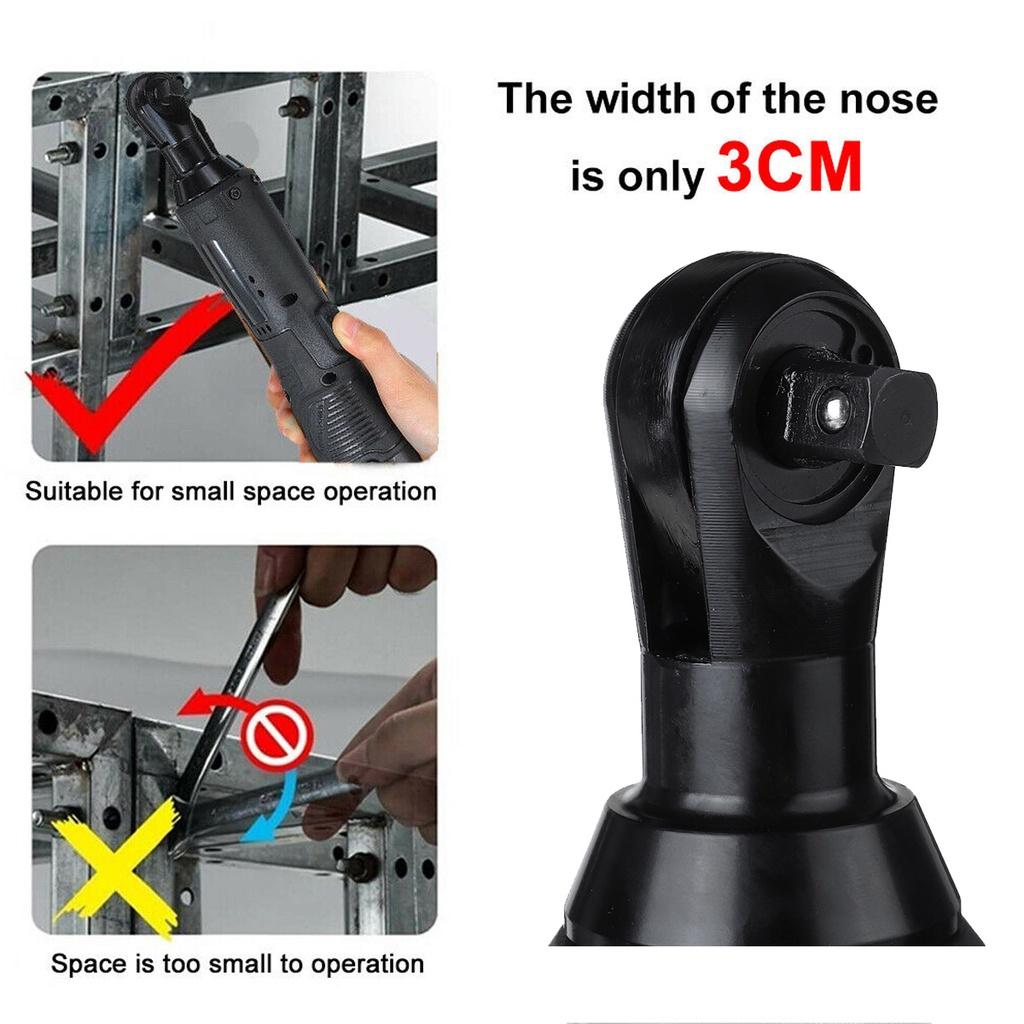 M chave elétrica sem fio 3/8 chave de catraca conjunto ângulo broca chave de fenda ferramentas com 2 carregadores de bateria