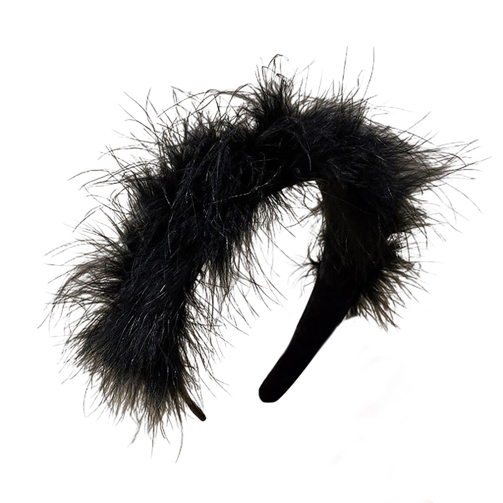 

Элегантная повязка на голову с перьями, мягкий и удобный головной убор, регулируемый аксессуар для волос для женщин и девочек 2