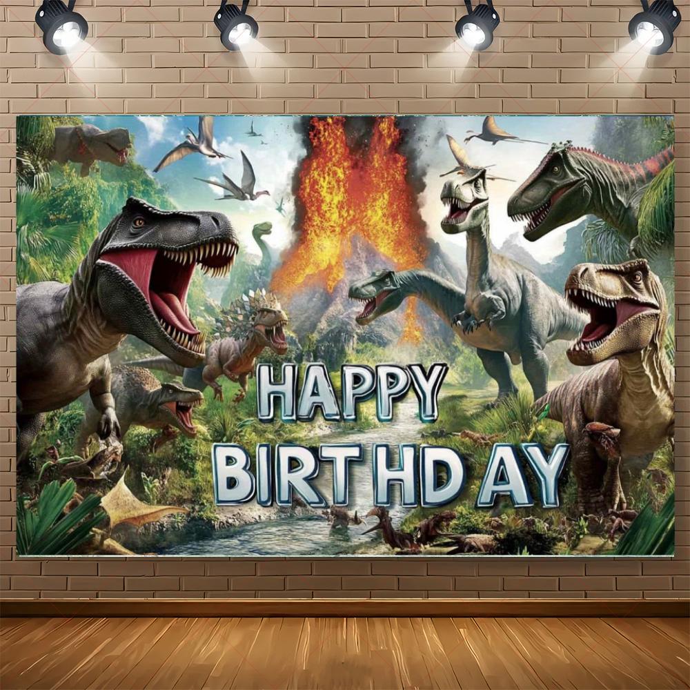 Jurassic Dinosaur Theme Birthday Party Decorations Backdrop Dinosaur Jungle Supplies Background Poster Photography Prop Kid Gift