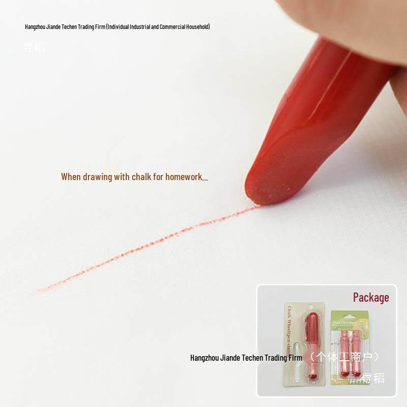 Refillable Chalk Tailoring Pen with Lid - Pen-shaped Fabric Marking Tool