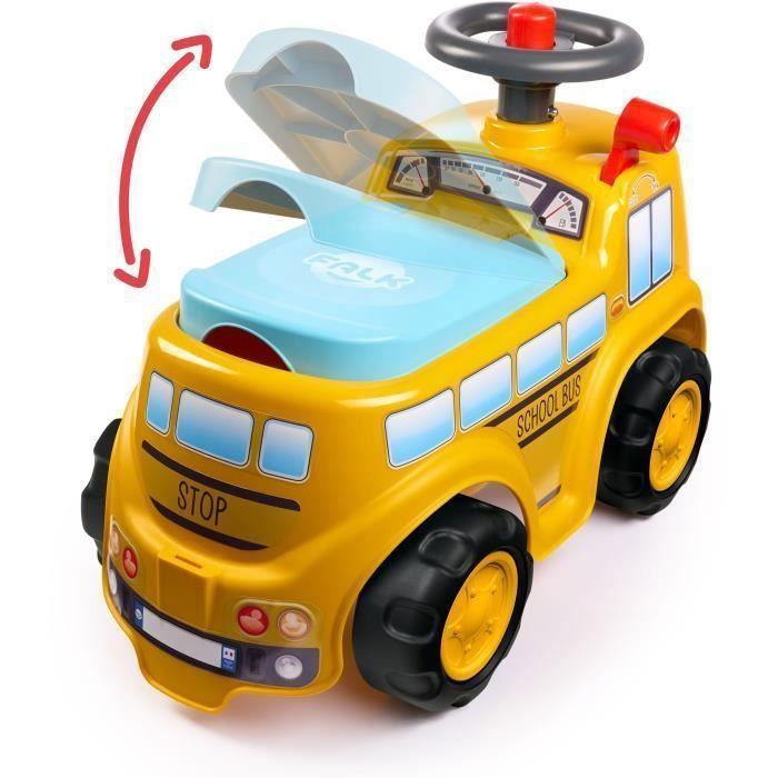 Ride-on - FALK - School Bus - Opening Seat - Steering Wheel - From 12 Months - 100% Made In France