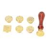 European Retro Wax Stamp Kit with Detachable 7 Vintage Stamp Heads Clear Engraving Wax Stamp   Kit for Envelope