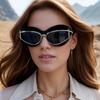 Cat Eye Sunglasses Women  Luxury Brand Designer Vintage Y2k Punk Sun Glasses For Men Double Frame Retro Eyewear Shades UV400