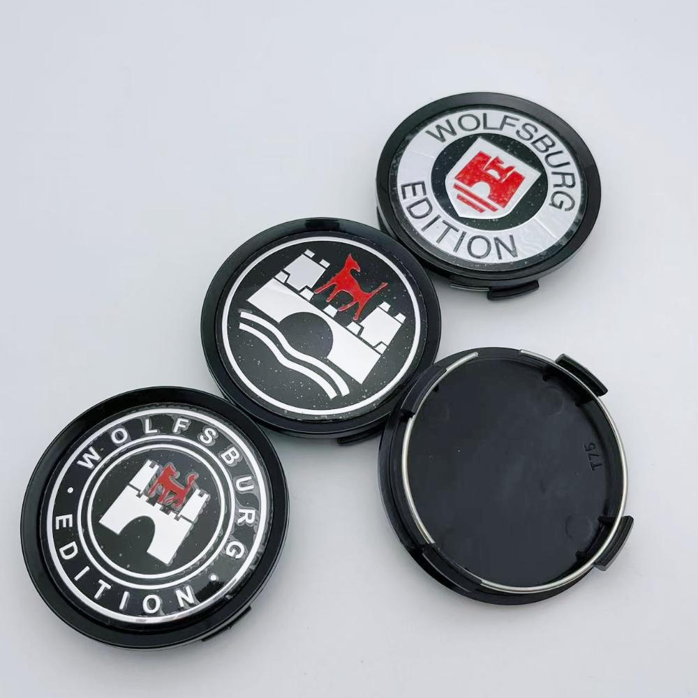 4pcs 74mm Wolfsburg Logo Emblem Badge Car Wheel Center Caps Wheel Hubcaps Rim Hub Center Dust Cover Replace Car Accessories