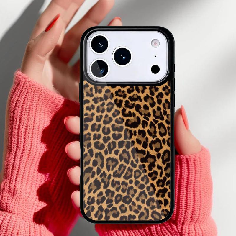 Fashion Leopard Phone Case for iPhone 17 16 15 14 13 Pro Max Back Cover for 12 11 Pro Coque