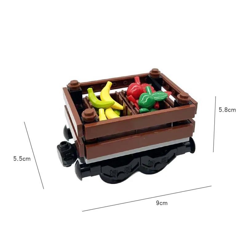 MOC Block Train Track Package City Series Train Rail Transport Cars Can Be Connected