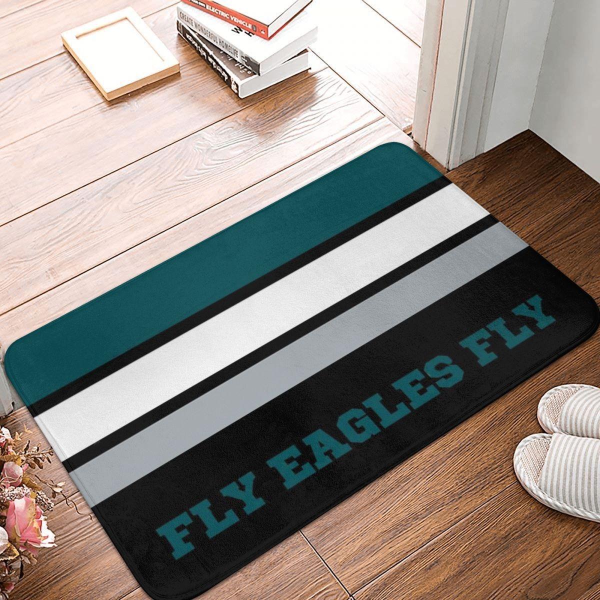 

Blue and White Welcome Doormat Small Anti-Slip Indoor Area Rug Floor Carpet for Bedroom Tea Table Kitchen Footpad Entrance Decor 40cm x 60cm