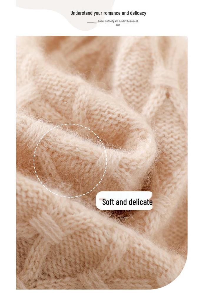 2025 Cashmere Women's Cable Knit Earflap Turn-Up Hat - High-End Autumn/Winter Fashion
