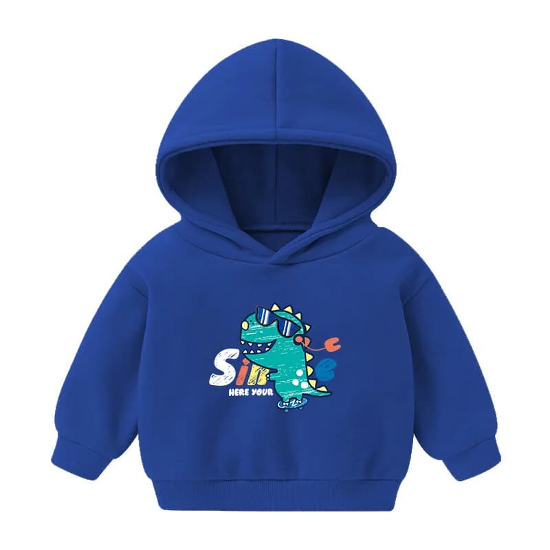 Latest Fall/winter Children's Warm Hooded Sweater with Fashionable Cartoon Prints - Boys' and Girls' Warm Fleece Hoodie