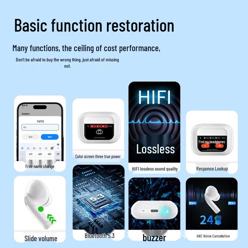 Yidian AD-4051 Color Screen Touch Bluetooth Earbuds