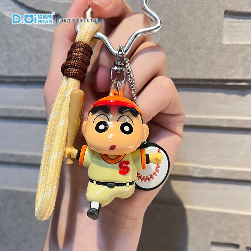 Genuine Crayon Shin-chan Kung Fu Keychain Backpack Pendant Anime Doll