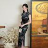Velvet sleeveless national style new Chinese style Suzhou long autumn improved cheongsam 1011 new women's high-end spring and autumn clothing