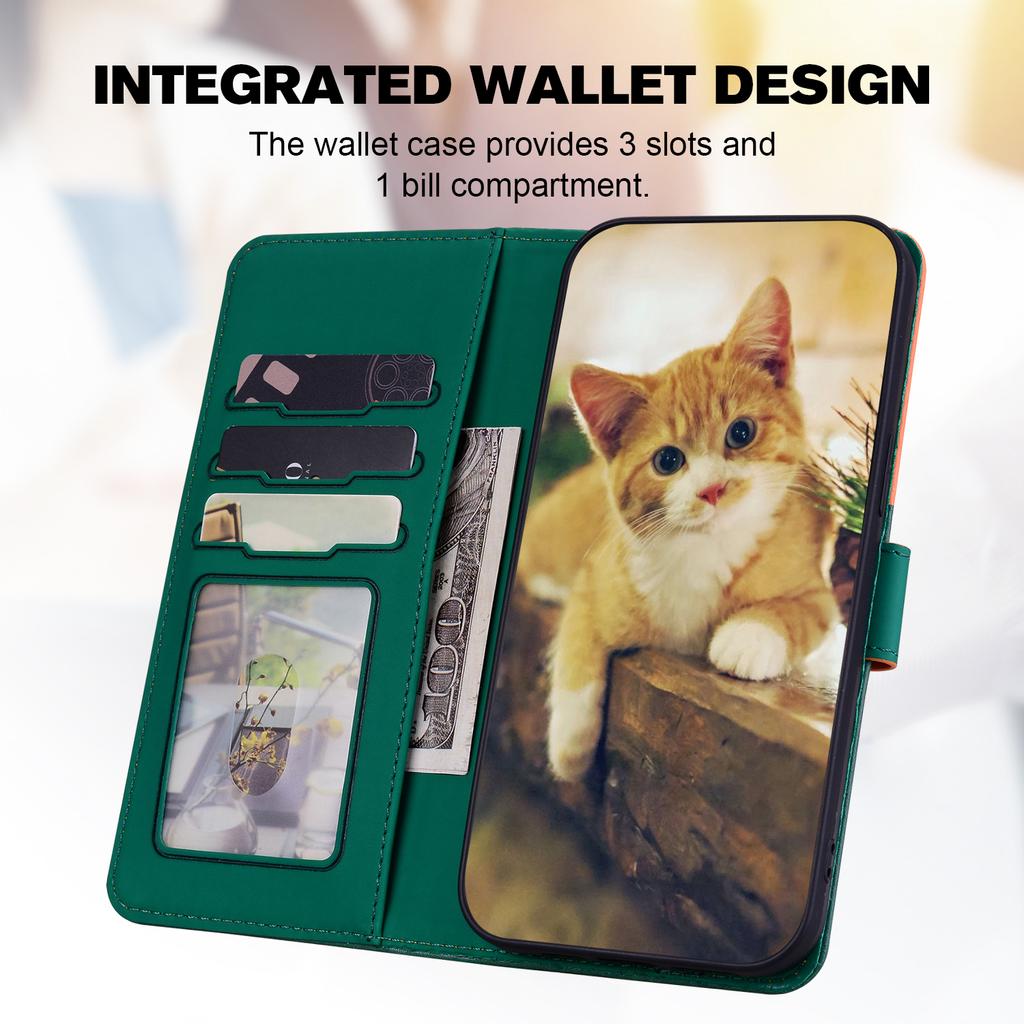Cartoon Pet Series for Samsung Galaxy A55 5G Wallet Case Splicing Leather Phone Cover