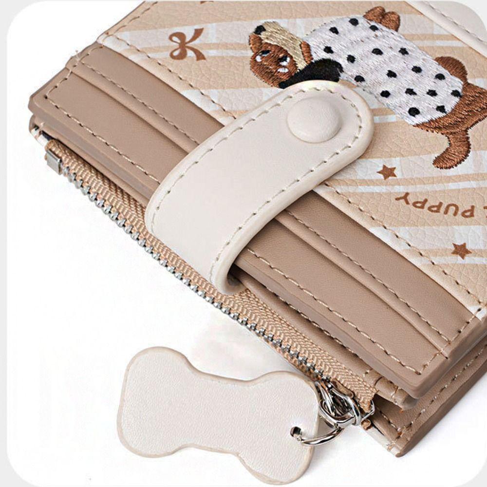 Ultra Thin Card Bag Korean Style Coin Pouch Portable Embroidery Sausage Dog Wallet  Outdoor