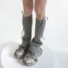 Lace Up Bowknot Leg Cover Sweet Women Leg Warmers Pile Socks Knee High Girls Socks  Autumn/Winter