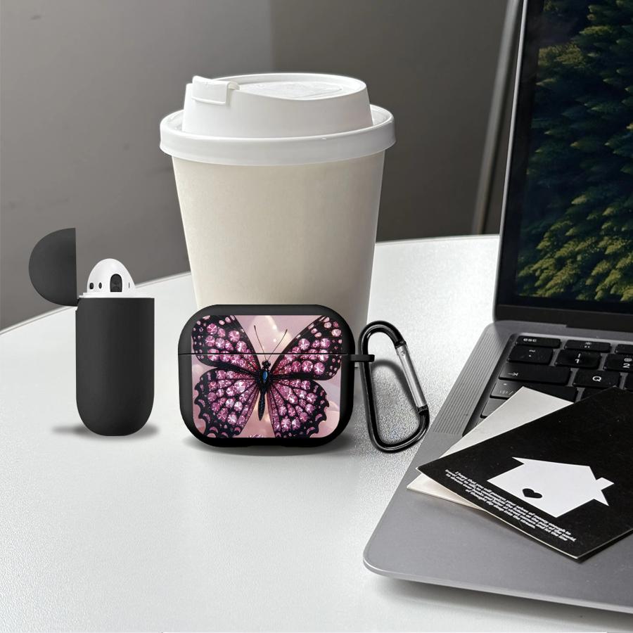 Case For Airpods Pro 4 Pro3 1 2 Pro2 3 Earphone Cases Cover Pink Butterfly