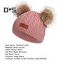 Kids Beanie Fall Winter Knitted Hat with 2 Pompom for Boys Girls 1-4 Years Old Warm Beanie Toddler Hat for Outdoor Activities