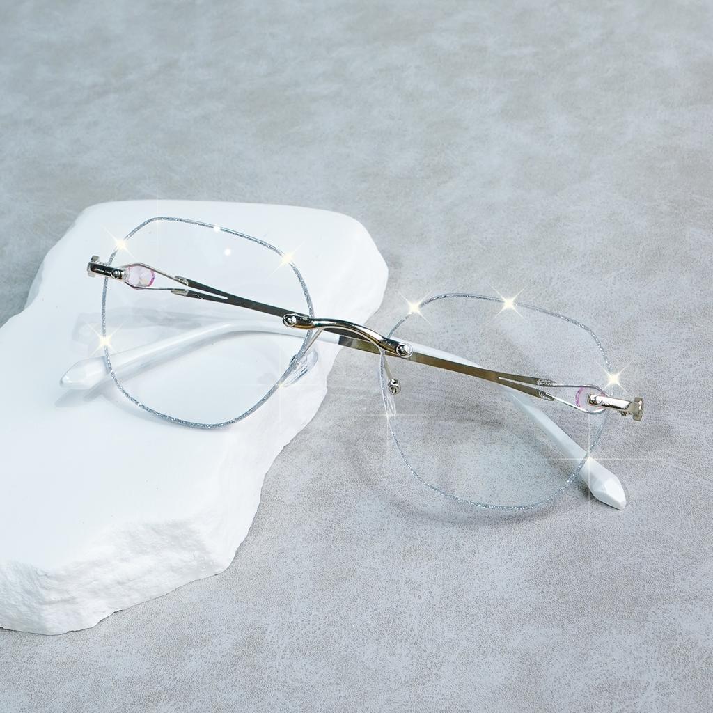 Elegant Rhinestone-Adorned No-Frame Reading Glasses - Lightweight, Comfortable, and Easy To Wear, +1.0 To +4.0