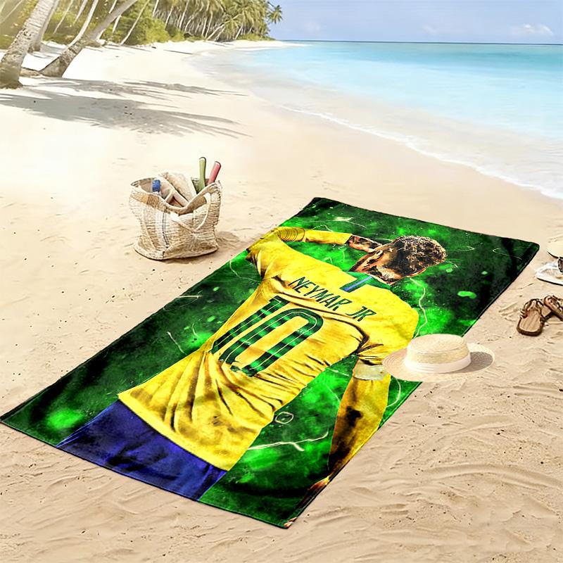Asciugamano da Spiaggia con Stampa di Neymar, Asciugamano Grande Morbido ad Asciugatura Rapida per Spiaggia Campeggio Nuoto
