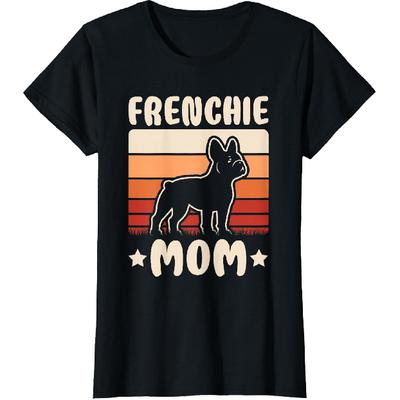 Frenchie Mom Retro French Bulldog Lover Mommy Women T-Shirt