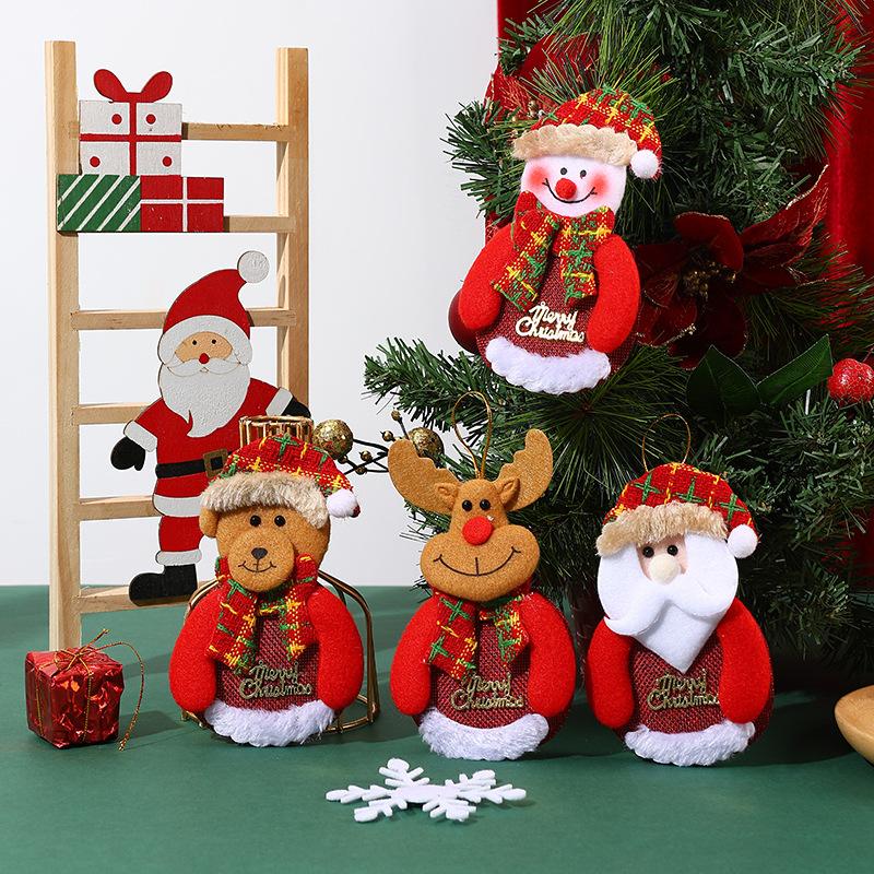 Christmas decoration Santa Claus English sign small pendant Christmas tree decoration pendant cartoon Christmas decoration