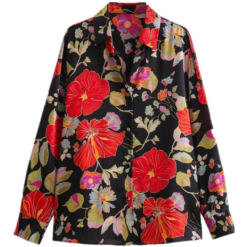 Fashion Style Winter New Women's Clothing Elegant Slimming Versatile Long Sleeves Flower Print Shirt 9285281 330