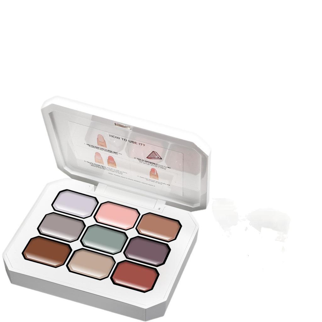 New 9 Grid 2 In 1 Patting Transfer Gel Pastel Gradient Marble Nail Art Polish Set