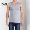 Men Summer Fitness Vest Solid Color Seamless Plus Size V Neck Sleeveless Stretchy Soft Breathable Quick-drying Pullover Casual Men Gym Sport Tank Top