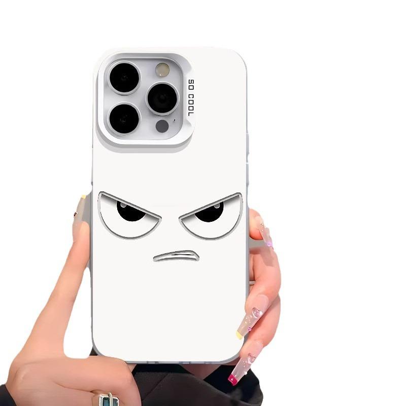 Expression Pack Colored Silver Case Is Suitable for Apple 16pro Mobile Phone Case 14promax Men's 1512/11 Simple Xs Matte.