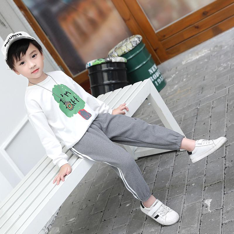 Unisex Kids' Double-Sided Fleece Casual Pants with Double Stripes for Fall/Winter