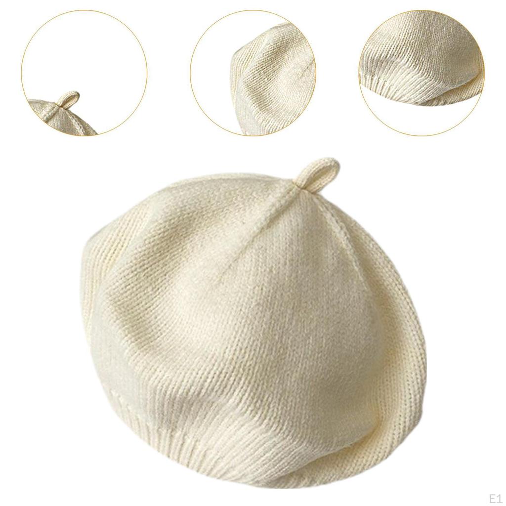 Beret Hat Cold Weather Knitted Beanie Cap for Traveling