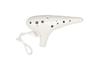 TNG Ocarina [AltoCAC  12-Hole  Emerald] High-Quality Ocarina for Tube Play (Includes Strap) Glazed Finish with Ocean Wave Pattern (White)