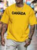 Simple Canada Letter Graphic Unisexs Crew Neck T Shirt Country Pride Bold Text Print Short Sleeve Casual Cotton Daily Summer Tops